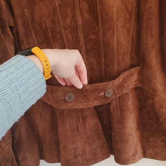 Danier Vintage Chestnut Brown Suede Blazer Country Feminine Jacket Sz 2XL - Picture 9 of 15
